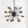 JONATHAN Y JYL9061A Orbit 19.5″ 10-Light Adjustable Iron Modern Industrial Sputnik LED Chandelier for Living Room Bedroom, Contemporary Glam, Black