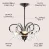 JONATHAN Y JYL9521A 16″ Traditional Crystal Chandelier, Oil Rubbed Bronze Adjustable 3-Light Pendant Lighting Fixture for Dining Room, Living Room, Bedroom, Foyer, Kitchen Island, LED Bulbs Included