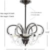 JONATHAN Y JYL9521A 16″ Traditional Crystal Chandelier, Oil Rubbed Bronze Adjustable 3-Light Pendant Lighting Fixture for Dining Room, Living Room, Bedroom, Foyer, Kitchen Island, LED Bulbs Included