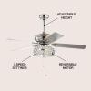 JONATHAN Y JYL9600A Crista 52″ 3-Light Metal/Wood LED Ceiling Fan, Transitional, Glam, Classic, Modern, Contemporary, Iron, Living Room, Family Room, Dining Room, Bedroom, Chrome