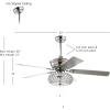 JONATHAN Y JYL9600A Crista 52″ 3-Light Metal/Wood LED Ceiling Fan, Transitional, Glam, Classic, Modern, Contemporary, Iron, Living Room, Family Room, Dining Room, Bedroom, Chrome