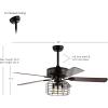 JONATHAN Y JYL9603A Asher 52″ 3-Light Industrial Metal/Wood LED Ceiling Fan with Remote, Farmhouse, Bohemian, Industrial, Rustic, Transitional, Southwestern, Living Room, Bedroom, Forged Black