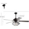 JONATHAN Y JYL9605A Clift 52″ 1-Light Mid-Century LED Ceiling Fan with Remote, Transitional, Glam, Classic, Modern, Contemporary, Living Room, Family Room, Dining Room, Bedroom, Oil Rubbed Bronze
