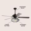 JONATHAN Y JYL9605A Clift 52″ 1-Light Mid-Century LED Ceiling Fan with Remote, Transitional, Glam, Classic, Modern, Contemporary, Living Room, Family Room, Dining Room, Bedroom, Oil Rubbed Bronze
