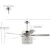 JONATHAN Y JYL9606A Brandy 52″ 3-Light Crystal Prism Drum LED Ceiling Fan with Remote, Transitional, Glam, Classic, Modern, Contemporary, Living Room, Family Room, Dining Room, Bedroom, Chrome