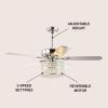JONATHAN Y JYL9606A Brandy 52″ 3-Light Crystal Prism Drum LED Ceiling Fan with Remote, Transitional, Glam, Classic, Modern, Contemporary, Living Room, Family Room, Dining Room, Bedroom, Chrome