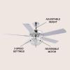 JONATHAN Y JYL9610B Mandy Glam Classic Crystal Dome Shade LED Ceiling Fan with Remote, for Bedroom, Living Room, Dining Room 52″ 3 Light, Chrome