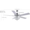 JONATHAN Y JYL9610B Mandy Glam Classic Crystal Dome Shade LED Ceiling Fan with Remote, for Bedroom, Living Room, Dining Room 52″ 3 Light, Chrome