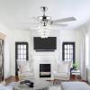 JONATHAN Y JYL9616A Mindy 52″ 3-Light Glam Modern Crystal Shade LED Ceiling Fan with Remote, Transitional, Glam, Modern, Traditional, Casual, Contemporary, Living Room, Family Room, Bedroom, Chrome