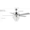 JONATHAN Y JYL9616A Mindy 52″ 3-Light Glam Modern Crystal Shade LED Ceiling Fan with Remote, Transitional, Glam, Modern, Traditional, Casual, Contemporary, Living Room, Family Room, Bedroom, Chrome