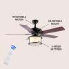 JONATHAN Y JYL9619A Brantley 52″ 2-Light Bohemian Farmhouse Iron LED Ceiling Fan Transitional Rustic For Bedroom, Dining Room, Living Room, Kitchen, Black
