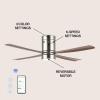 JONATHAN Y JYL9716A Theo 52″ 1-Light Contemporary Minimalist Iron/Acrylic Mobile-App/Remote-Controlled 6-Speed LED Ceiling Fan, Nickel/Neutral Brown Wood Finish for Living Room, Bedroom, Family Room(Nickel/Neutral Brown Wood Finish)