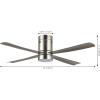 JONATHAN Y JYL9716A Theo 52″ 1-Light Contemporary Minimalist Iron/Acrylic Mobile-App/Remote-Controlled 6-Speed LED Ceiling Fan, Nickel/Neutral Brown Wood Finish for Living Room, Bedroom, Family Room(Nickel/Gray Wood Finish)