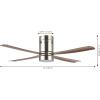 JONATHAN Y JYL9716A Theo 52″ 1-Light Contemporary Minimalist Iron/Acrylic Mobile-App/Remote-Controlled 6-Speed LED Ceiling Fan, Nickel/Neutral Brown Wood Finish for Living Room, Bedroom, Family Room(Nickel/Neutral Brown Wood Finish)