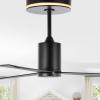 JONATHAN Y JYL9722B Levi 52″ 1-Light Contemporary Minimalist 6-Speed Iron Height Adjustable Integrated LED Ceiling Fan with Remote for Home, Living Room, Kitchen, Nickel(Black)