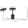 JONATHAN Y JYL9722B Levi 52″ 1-Light Contemporary Minimalist 6-Speed Iron Height Adjustable Integrated LED Ceiling Fan with Remote for Home, Living Room, Kitchen, Nickel(Black)