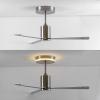 JONATHAN Y JYL9722B Levi 52″ 1-Light Contemporary Minimalist 6-Speed Iron Height Adjustable Integrated LED Ceiling Fan with Remote for Home, Living Room, Kitchen, Nickel(Nickel)
