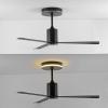 JONATHAN Y JYL9722B Levi 52″ 1-Light Contemporary Minimalist 6-Speed Iron Height Adjustable Integrated LED Ceiling Fan with Remote for Home, Living Room, Kitchen, Nickel(Black)
