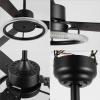 JONATHAN Y JYL9723A Remy 52″ 1-Light Modern Industrial Iron/Acrylic/Wood Remote-Controlled 6-Speed Integrated LED Ceiling Fan, Black/Dark Brown Wood for Living Room, Bedroom or Office(Black/Dark Brown)