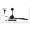 JONATHAN Y JYL9723A Remy 52″ 1-Light Modern Industrial Iron/Acrylic/Wood Remote-Controlled 6-Speed Integrated LED Ceiling Fan, Black/Dark Brown Wood for Living Room, Bedroom or Office(Black/Dark Brown)