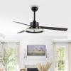 JONATHAN Y JYL9723A Remy 52″ 1-Light Modern Industrial Iron/Acrylic/Wood Remote-Controlled 6-Speed Integrated LED Ceiling Fan, Black/Dark Brown Wood for Living Room, Bedroom or Office(Black/Dark Brown)
