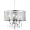 JONATHAN Y JYL7466A 17″ Modern Crystal Chandelier, Glam Chrome Drum Pendant Light with Adjustable Height, Dimmable Ceiling Light Fixture for Dining Room, Kitchen Island, Bedroom, Foyer(17 in)