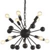 JONATHAN Y JYL9061A Orbit 19.5″ 10-Light Adjustable Iron Modern Industrial Sputnik LED Chandelier for Living Room Bedroom, Contemporary Glam, Black