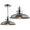 JONATHAN Y JYL9529B 11″ Industrial Pendant Light in Chrome Finish, Dimmable Farmhouse Hanging Light Fixture for Kitchen Island, Adjustable Rustic Dome Ceiling Lamp for Dining Room, LED Bulb Included(Chrome)