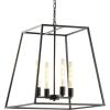 JONATHAN Y JYL9534A Hutson 4-Light 21″ Iron Modern Angled LED Chandelier, Bohemian, Casual, Cottage, Designer, Farmhouse, Glam, Industrial, Rustic, Transitional, Living Room, Kitchen, Bedroom, Black