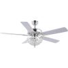 JONATHAN Y JYL9610B Mandy Glam Classic Crystal Dome Shade LED Ceiling Fan with Remote, for Bedroom, Living Room, Dining Room 52″ 3 Light, Chrome