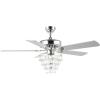 JONATHAN Y JYL9616A Mindy 52″ 3-Light Glam Modern Crystal Shade LED Ceiling Fan with Remote, Transitional, Glam, Modern, Traditional, Casual, Contemporary, Living Room, Family Room, Bedroom, Chrome