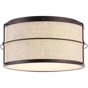 JONATHAN Y JYL1313A Evan 14″ 2-Light Rustic Farmhouse Iron LED Flush Mount Industrial Modern 2700K Cozy Warm Light Kitchen Hallway Bathroom Stairwell Entryway Foyer, Oil Rubbed Bronze