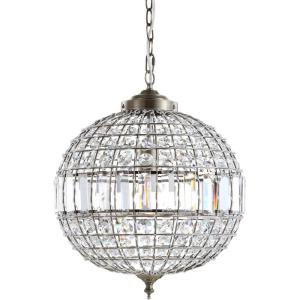 JONATHAN Y JYL6110A Georgina 12″ Crystal/Metal LED Chandelier Pendant Glam Contemporary Transitional Dimmable Dining Room Living Room Kitchen Foyer Bedroom Hallway, 12″, Antique Brass/Clear(16 in)
