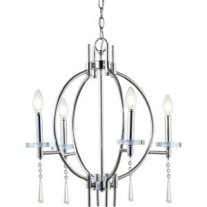 JONATHAN Y JYL7402A Laura 23″ Crystal/Metal LED Chandelier, Traditional, Transitional Dimmable Adjustable Dining Room, Living Room, Kitchen, Foyer, Bedroom, Chrome