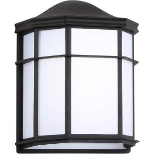 JONATHAN Y JYL7447A Henry 7.75″ Outdoor Frosted Acrylic/Metal Integrated LED Sconce Transitional Cottage Industrial 3000K LED Bulbs Included Porch Patio Yard Garage Doorway Entryway, Black/White