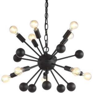 JONATHAN Y JYL9061A Orbit 19.5″ 10-Light Adjustable Iron Modern Industrial Sputnik LED Chandelier for Living Room Bedroom, Contemporary Glam, Black