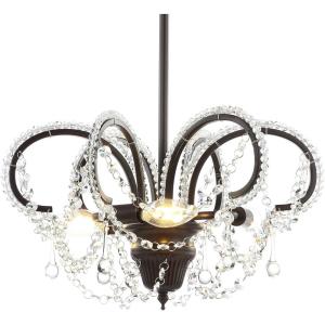 JONATHAN Y JYL9521A 16″ Traditional Crystal Chandelier, Oil Rubbed Bronze Adjustable 3-Light Pendant Lighting Fixture for Dining Room, Living Room, Bedroom, Foyer, Kitchen Island, LED Bulbs Included