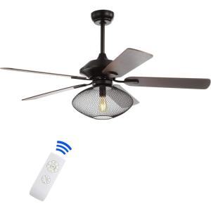 JONATHAN Y JYL9605A Clift 52″ 1-Light Mid-Century LED Ceiling Fan with Remote, Transitional, Glam, Classic, Modern, Contemporary, Living Room, Family Room, Dining Room, Bedroom, Oil Rubbed Bronze