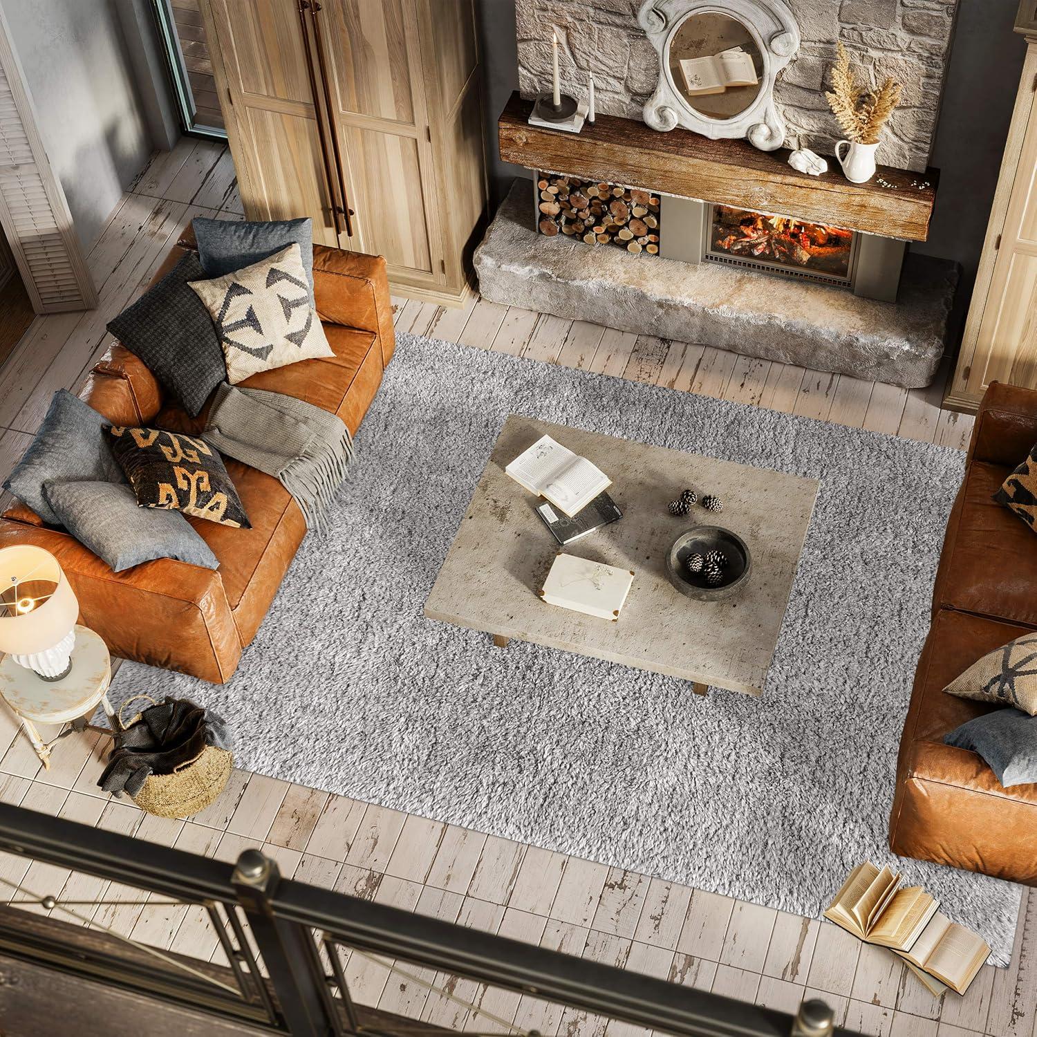 image:imageJONATHAN Y Aydin Solid Plush Shag Gray Runner Rug 2x8 Contemporary Glam EasyCleaning for Living Room Bedroom Kitchen Pet Friendly NonShedding ALA102A28Grey