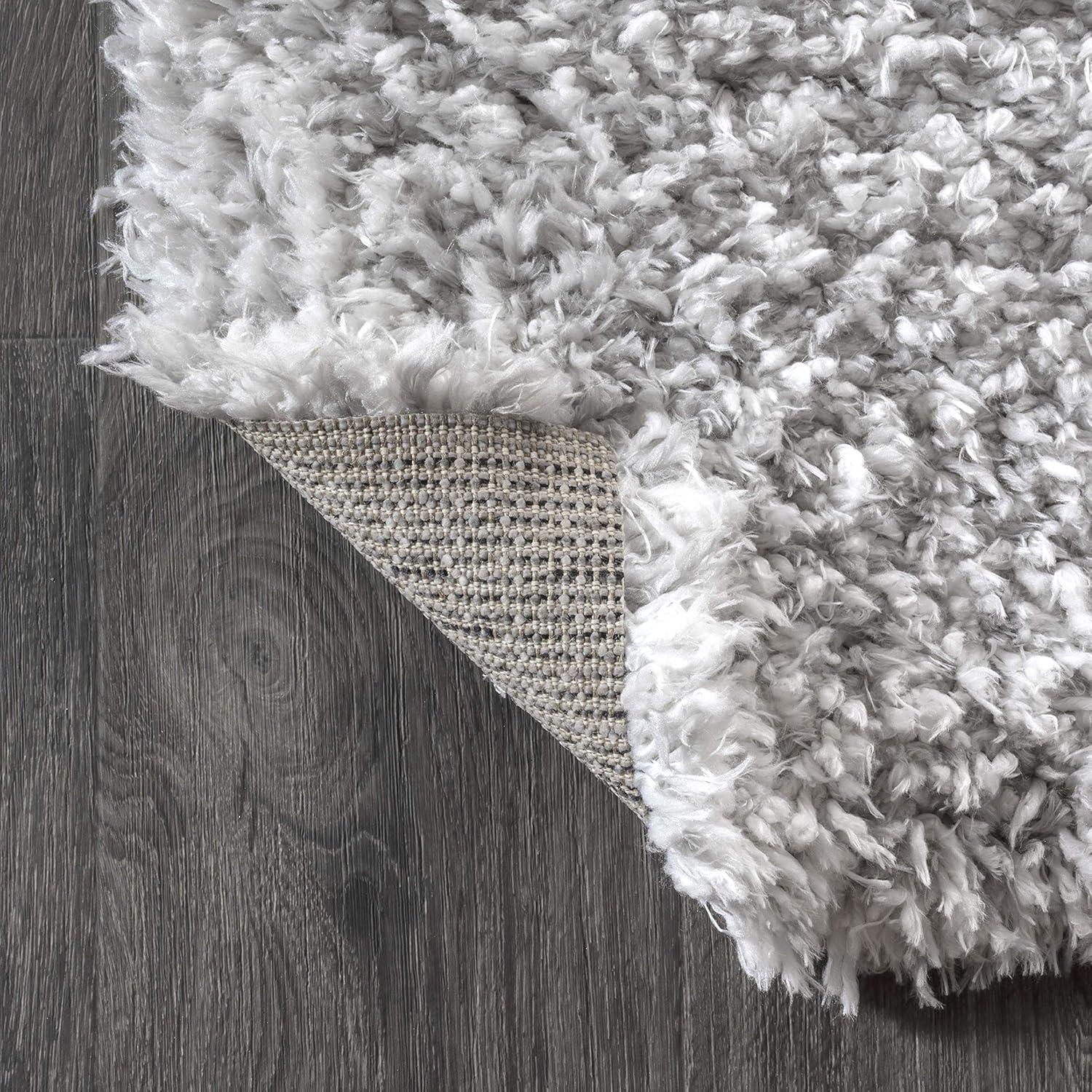 image:imageJONATHAN Y Aydin Solid Plush Shag Gray Runner Rug 2x8 Contemporary Glam EasyCleaning for Living Room Bedroom Kitchen Pet Friendly NonShedding ALA102A28GrayIvory