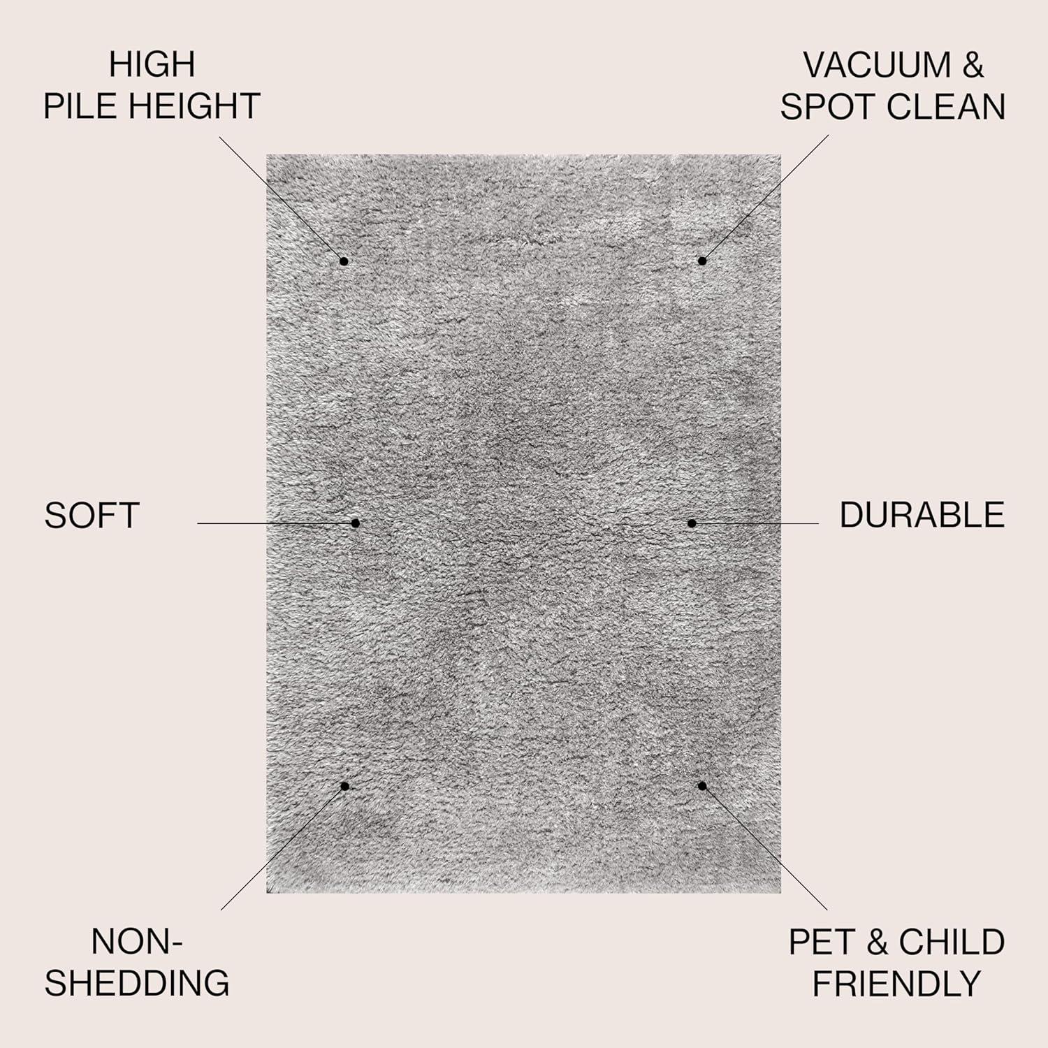 image:imageJONATHAN Y Aydin Solid Plush Shag Gray Runner Rug 2x8 Contemporary Glam EasyCleaning for Living Room Bedroom Kitchen Pet Friendly NonShedding ALA102A28Grey