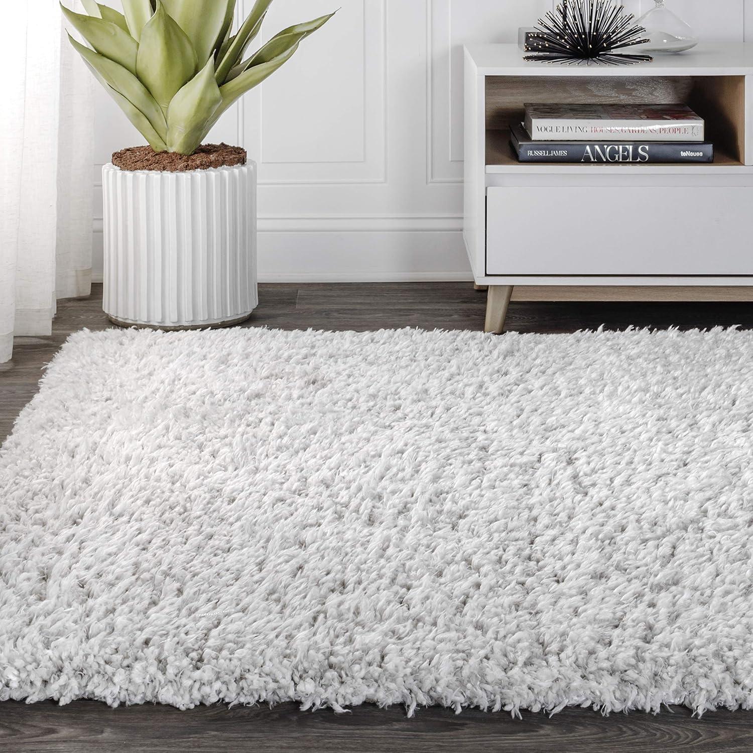 image:imageJONATHAN Y Aydin Solid Plush Shag Gray Runner Rug 2x8 Contemporary Glam EasyCleaning for Living Room Bedroom Kitchen Pet Friendly NonShedding ALA102A28GrayIvory