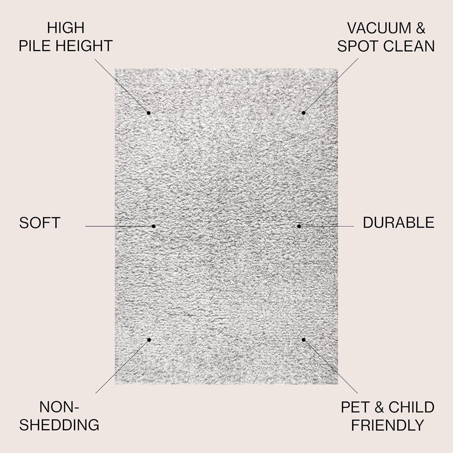 image:imageJONATHAN Y Aydin Solid Plush Shag Gray Runner Rug 2x8 Contemporary Glam EasyCleaning for Living Room Bedroom Kitchen Pet Friendly NonShedding ALA102A28GrayIvory