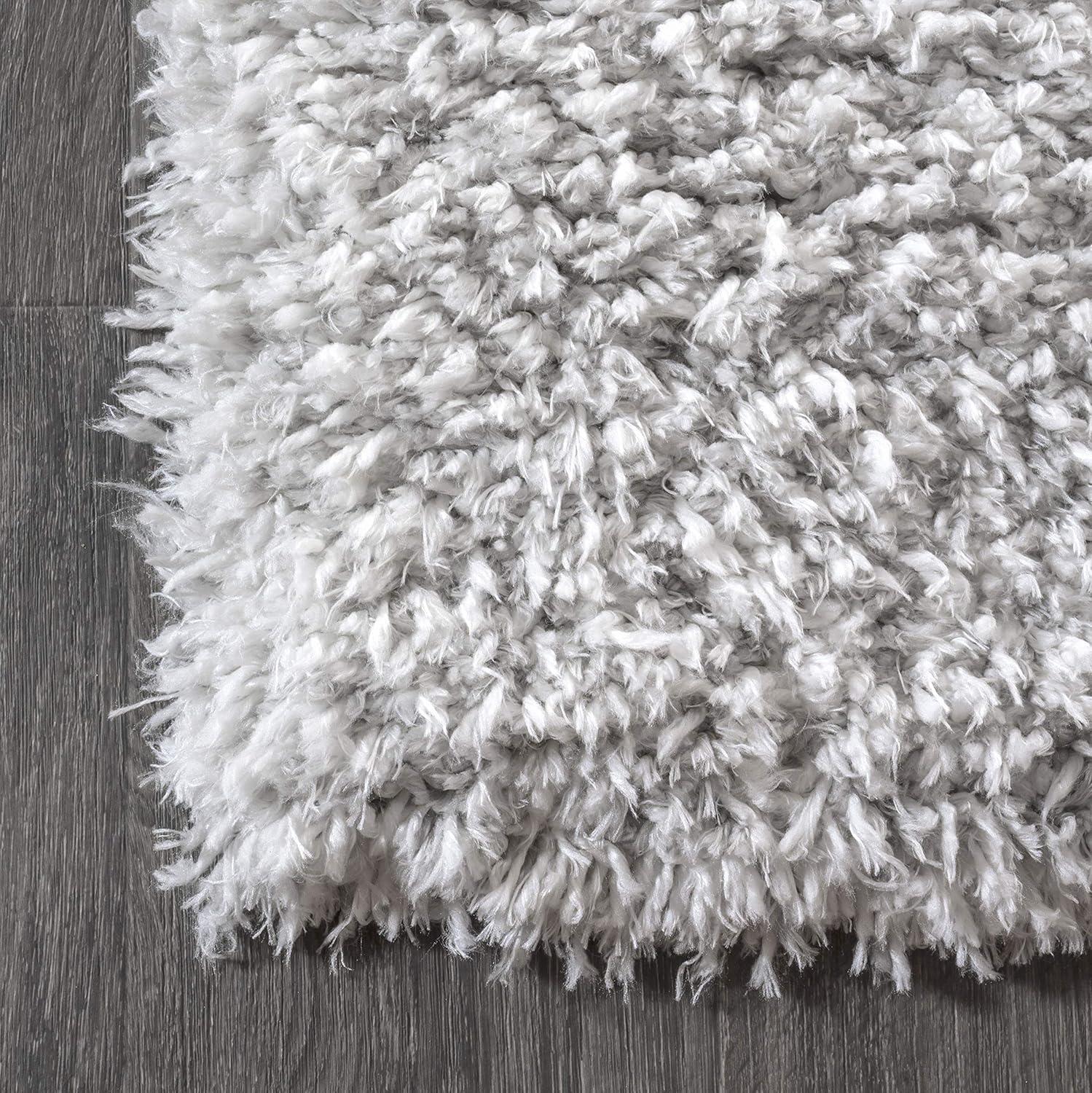 image:imageJONATHAN Y Aydin Solid Plush Shag Gray Runner Rug 2x8 Contemporary Glam EasyCleaning for Living Room Bedroom Kitchen Pet Friendly NonShedding ALA102A28GrayIvory