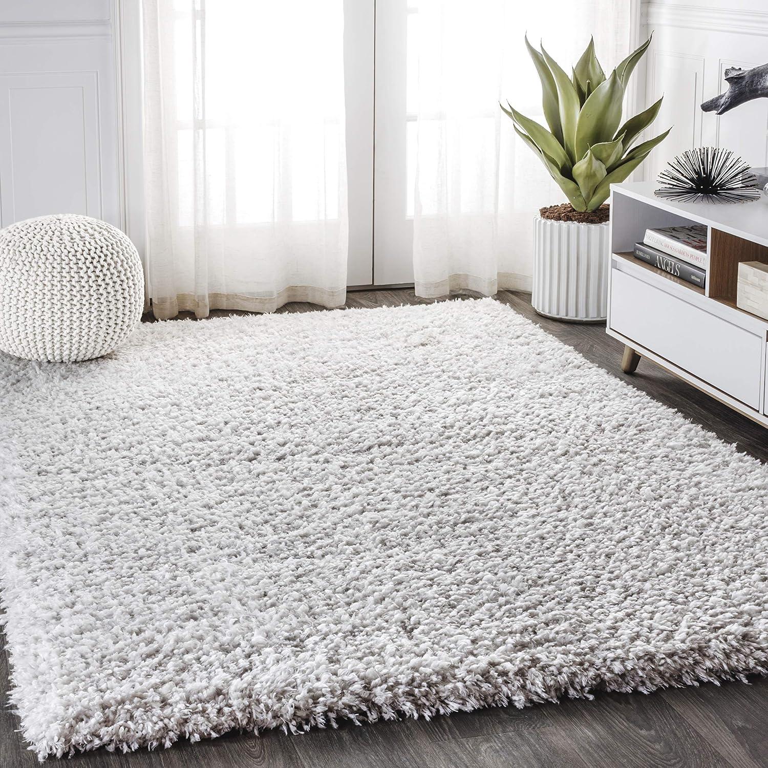 image:imageJONATHAN Y Aydin Solid Plush Shag Gray Runner Rug 2x8 Contemporary Glam EasyCleaning for Living Room Bedroom Kitchen Pet Friendly NonShedding ALA102A28GrayIvory