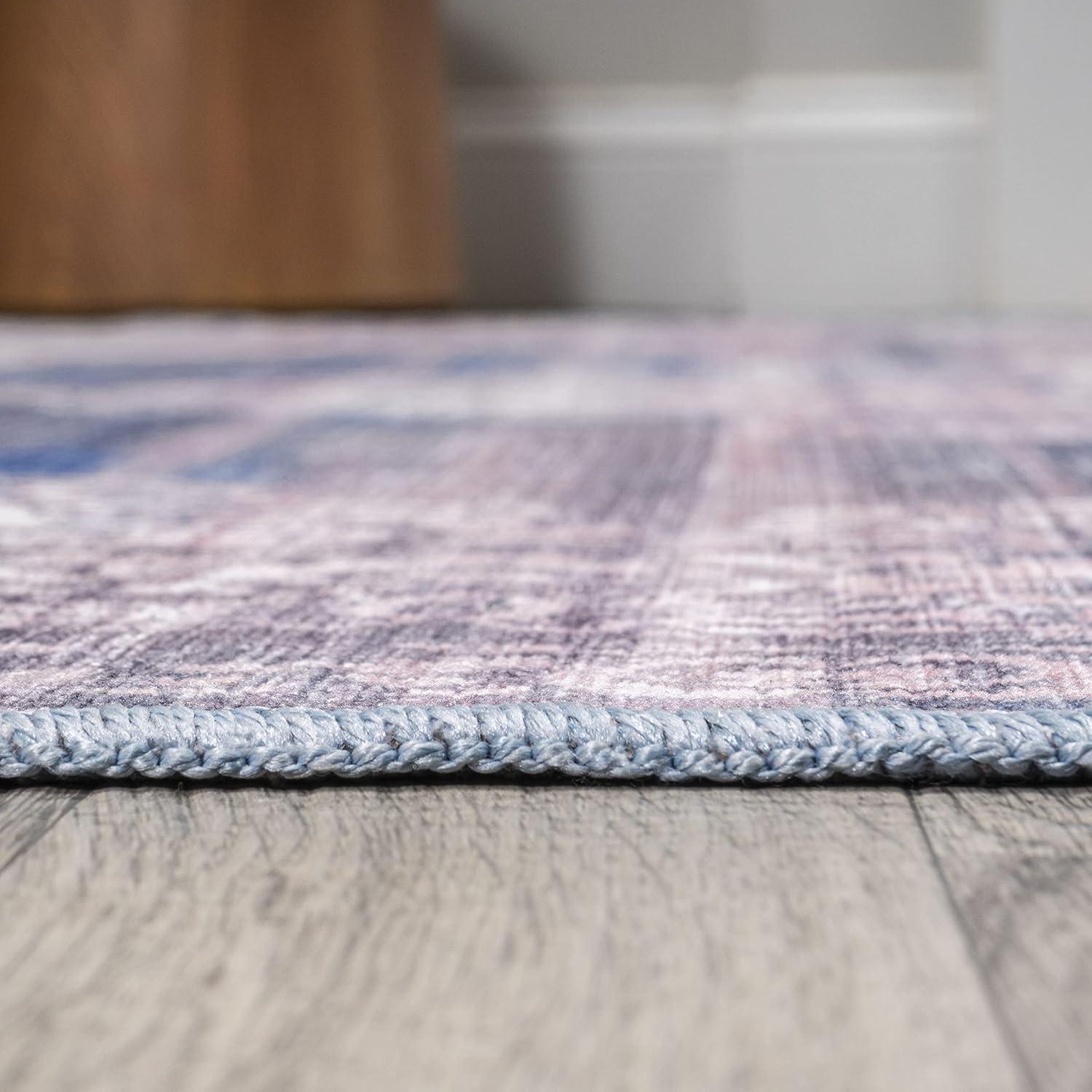 image:imageJONATHAN Y Machine Washable Blue Indoor Area Rug 5X8 ft Regis Bohemian Medallion for Living Room Bedroom Kitchen Office EasyCleaning High Traffic PetFriendly NonShedding WSH107A5Regisblue