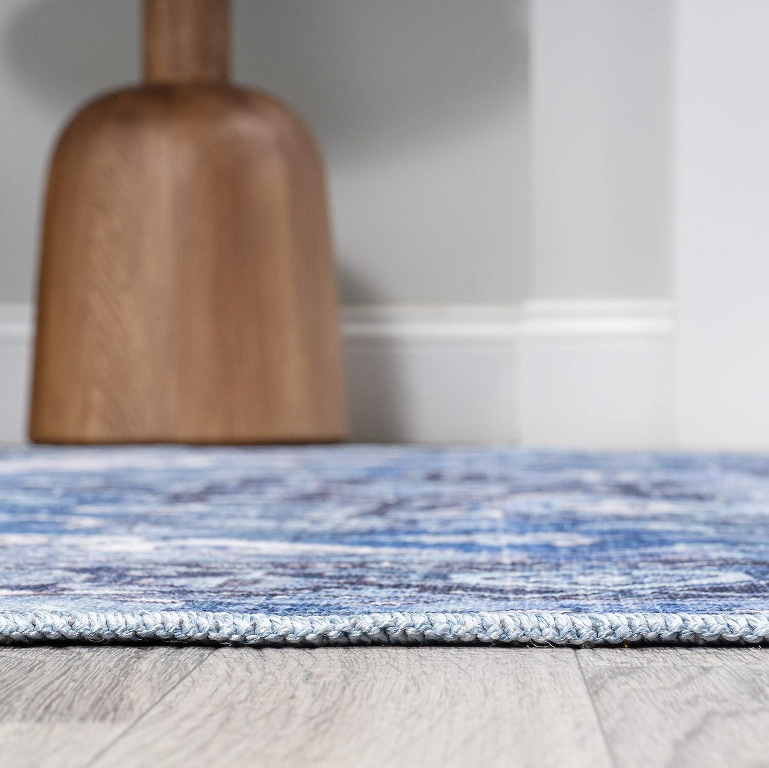image:imageJONATHAN Y Machine Washable Indoor Area Rug 5X8 TerracottaNavy Dalyan Geometric Medallions for Living Room Bedroom Kitchen Office EasyCleaning PetFriendly NonShedding WSH101A5MarisblueNavy