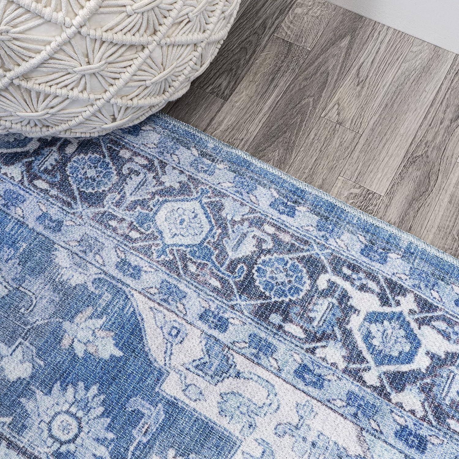 image:imageJONATHAN Y Machine Washable Indoor Area Rug 5X8 TerracottaNavy Dalyan Geometric Medallions for Living Room Bedroom Kitchen Office EasyCleaning PetFriendly NonShedding WSH101A5MarisblueNavy