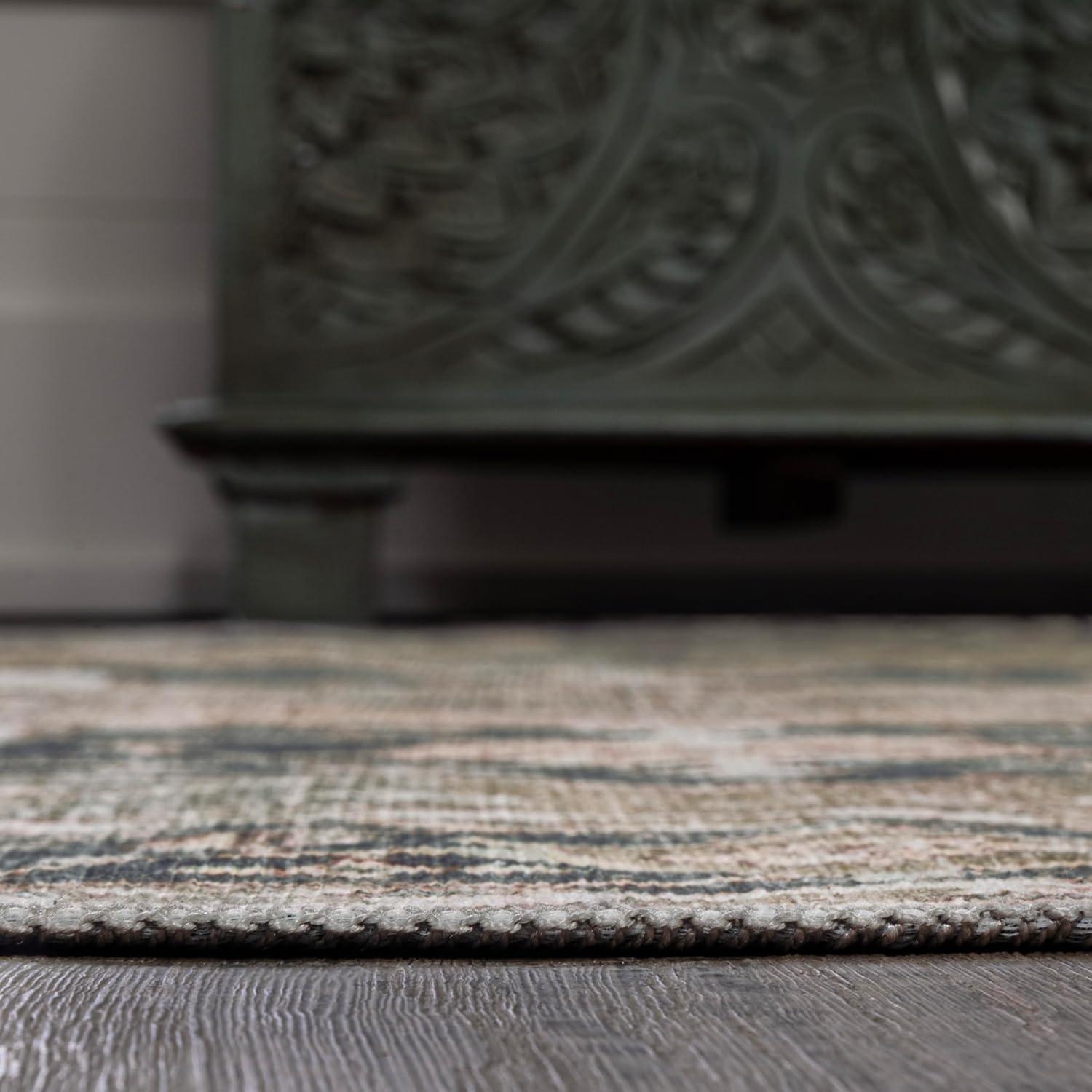 image:imageJONATHAN Y Machine Washable Indoor Area Rug 5X8 TerracottaNavy Dalyan Geometric Medallions for Living Room Bedroom Kitchen Office EasyCleaning PetFriendly NonShedding WSH101A5Marislight GreenTanBlue