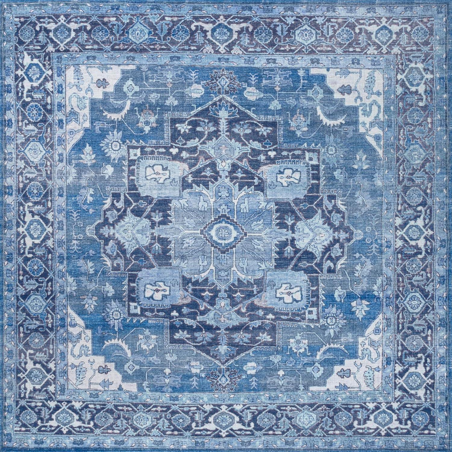 image:imageJONATHAN Y Machine Washable Indoor Area Rug 5X8 TerracottaNavy Dalyan Geometric Medallions for Living Room Bedroom Kitchen Office EasyCleaning PetFriendly NonShedding WSH101A5MarisblueNavy